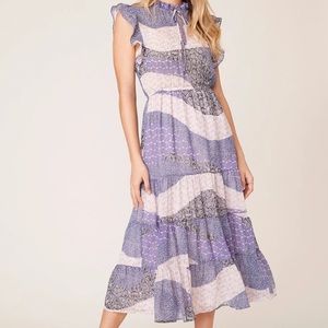 BB Dakota All Mixed Up Lavender Print Dress